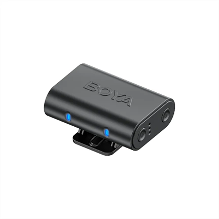 BOYA MAGIC - 3 vevő + 2 adó + 1 töltőtok + 1 többfunkciós tárolótáska, Type-C, Lightning, 3,5 mm-es kamera-vevő, fekete