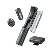 BOYA Magic - 2 vevő + 2 adó + 1 töltőtok + 1 többfunkciós tárolótáska, Type-C, 3,5 mm-es kamera-vevő, fekete