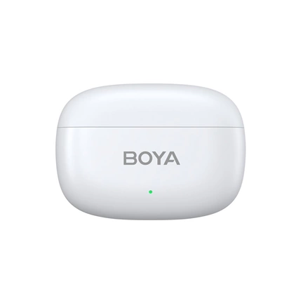 BOYA Mini - Ultrakompakt vezeték nélküli mikrofon 2 adó + 2 vevő (USB-C + Lightning csatlakozó) + 1 töltőtok. Fehér BOYA Mini - Ultrakompakt vezeték nélküli mikrofon 2 adó + 2 vevő (USB-C + Lightning csatlakozó) + 1 töltőtok. Fehér