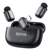 BOYA Mini 2 - 2 adó + 1 vevő (USB-C csatlakozóval) + 1 töltőtok. - Fekete