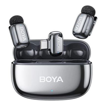BOYA Mini 2 - 2 adó + 1 vevő (USB-C csatlakozóval) + 1 töltőtok. - Szürke