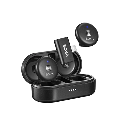BOYA Omic-D 2.4GHz Ultrakompakt vezetéknélküli szett (iOS 1+2 Töltődoboz) Fehér