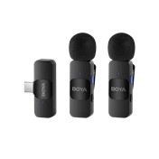 BOYA V Series vezeték nélküli mikrofon USB-C csatlakozós eszközökhöz, 2 adó + 1 vevő BOYA V Series vezeték nélküli mikrofon USB-C csatlakozós eszközökhöz, 2 adó + 1 vevő