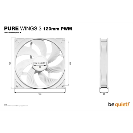 Be Quiet! PURE WINGS 3 120mm (BL110) - fehér