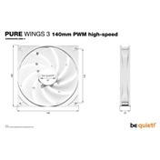 Be Quiet! PURE WINGS 3 140mm PWM High-speed (BL113) - fehér