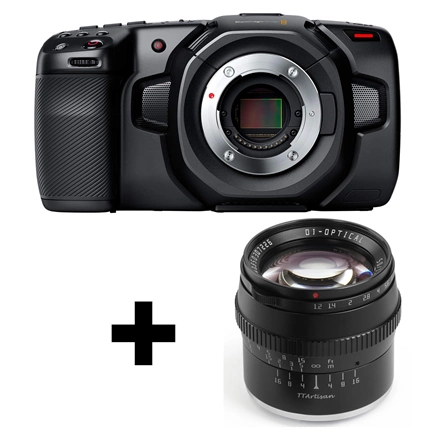 Blackmagic Design Pocket Cinema Camera 4K + TTartisan APS-C 50mm F1.2 m4/3 Blackmagic Design Pocket Cinema Camera 4K + TTartisan APS-C 50mm F1.2 m4/3