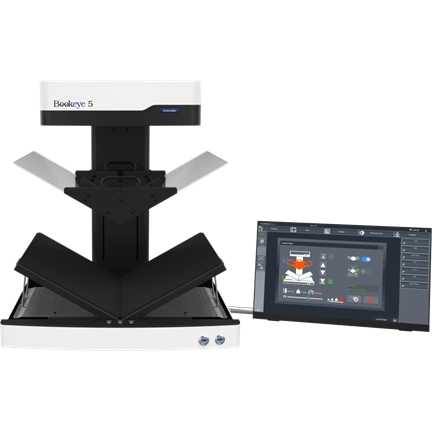Bookeye 5 V2 Automatic, A2+, 600dpi, V-Book Cradle autom. V-Glass Plate, 21" Touch, FC-Warranty Bookeye 5 V2 Automatic, A2+, 600dpi, V-Book Cradle autom. V-Glass Plate, 21" Touch, FC-Warranty