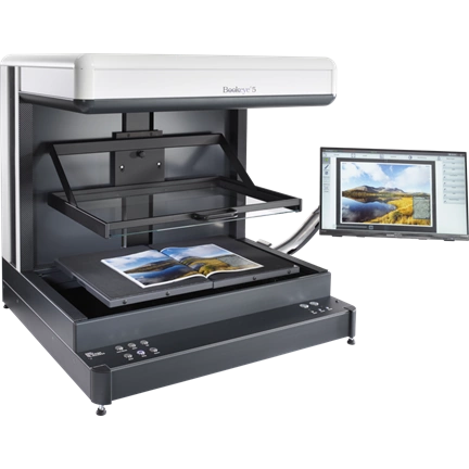 Bookeye 5 V2 Semiautomatic, Color, A2+,600dpi,, V-book cradle, autom. V-glass plate Bookeye 5 V2 Semiautomatic, Color, A2+,600dpi,, V-book cradle, autom. V-glass plate