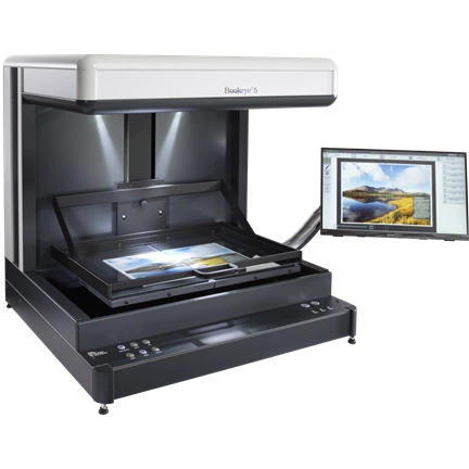 Bookeye 5 V2 Semiautomatic, Color, A2+,600dpi,, V-book cradle, autom. V-glass plate Bookeye 5 V2 Semiautomatic, Color, A2+,600dpi,, V-book cradle, autom. V-glass plate