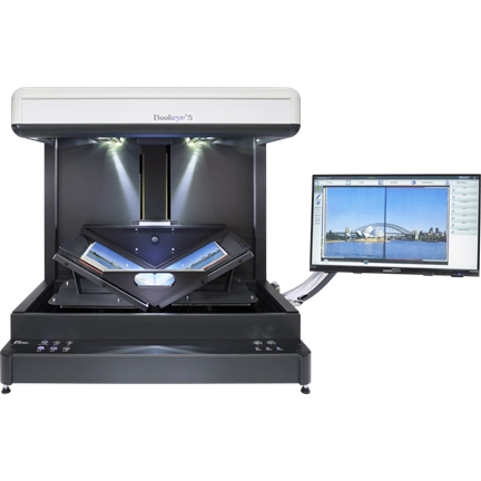 Bookeye 5 V2 Semiautomatic, Color, A2+,600dpi,, V-book cradle, autom. V-glass plate Bookeye 5 V2 Semiautomatic, Color, A2+,600dpi,, V-book cradle, autom. V-glass plate