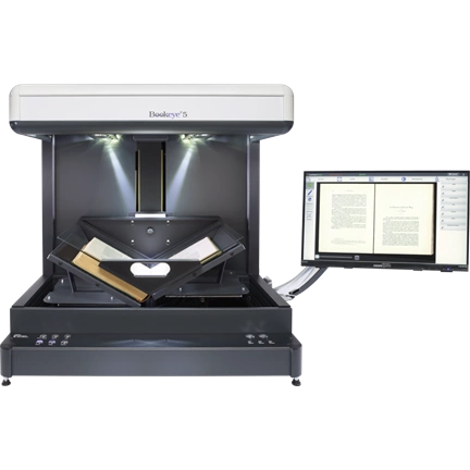 Bookeye 5 V2 Semiautomatic, Color, A2+,600dpi,, V-book cradle, autom. V-glass plate Bookeye 5 V2 Semiautomatic, Color, A2+,600dpi,, V-book cradle, autom. V-glass plate