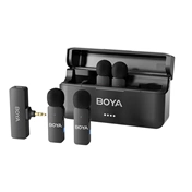 Boya BY-V4 - 2,4 GHz-es, négycsatornás vezeték nélküli mikrofon 3,5 mm-es JACK csatlakozóval
