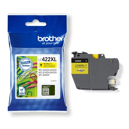Brother LC-422XL tintapatron - 1500old, sárga