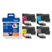 Brother LC521VAL tintapatron - value pack, 4x 500 oldal, cián/magenta/sárga/fekete