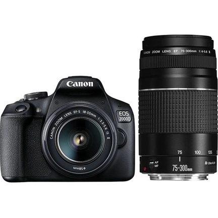 CANON EOS 2000D + 18-55 IS II + 75-300 DC III Black Kit CANON EOS 2000D + 18-55 IS II + 75-300 DC III Black Kit