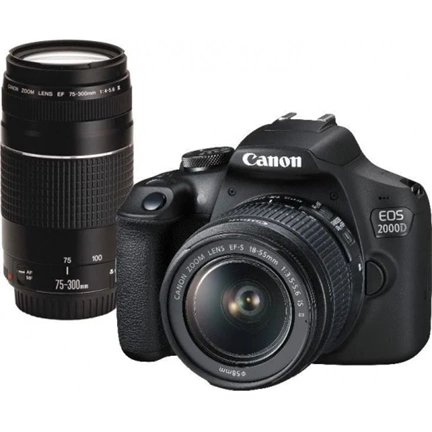 CANON EOS 2000D + 18-55 IS II + 75-300 DC III Black Kit CANON EOS 2000D + 18-55 IS II + 75-300 DC III Black Kit