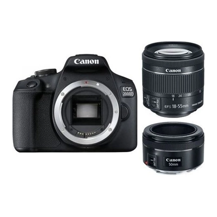 CANON EOS 2000D + EF-S 18-55mm f/4-5.6 IS STM + EF 50mm f/1.8 kit