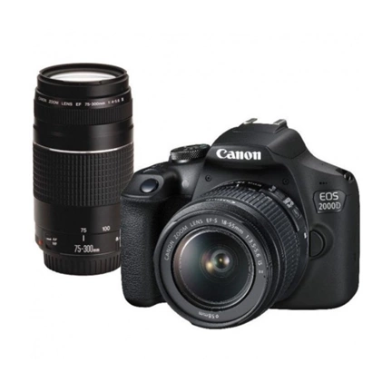 CANON EOS 2000D + EF-S 18-55mm f/4-5.6 IS STM + EF 75-300 f/4-5.6 III kit fekete