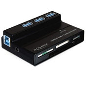 CARD READER DELOCK USB 3.0 All in One 1+3 Port + USB 3.0 Hub (91721)