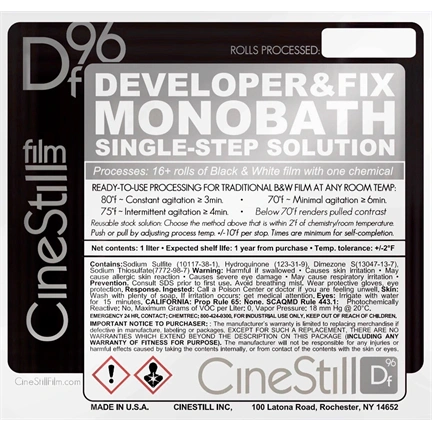 CINESTILL Df96 “Developer&Fix” Fekete-Fehér Monobath – Porkoncentrátum