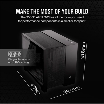 CORSAIR 2500D Airflow Tempered Glass Black
