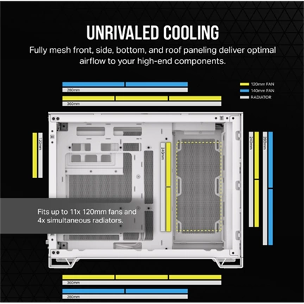 CORSAIR 2500D Airflow Tempered Glass White
