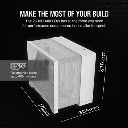 CORSAIR 2500D Airflow Tempered Glass White