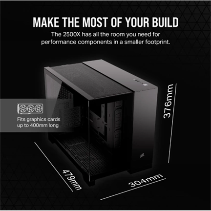 CORSAIR 2500X Tempered Glass Black