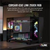 CORSAIR 2500X Tempered Glass Black RGB iCue