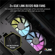 CORSAIR 2500X Tempered Glass Black RGB iCue