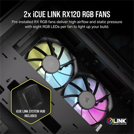 CORSAIR 2500X Tempered Glass Black RGB iCue