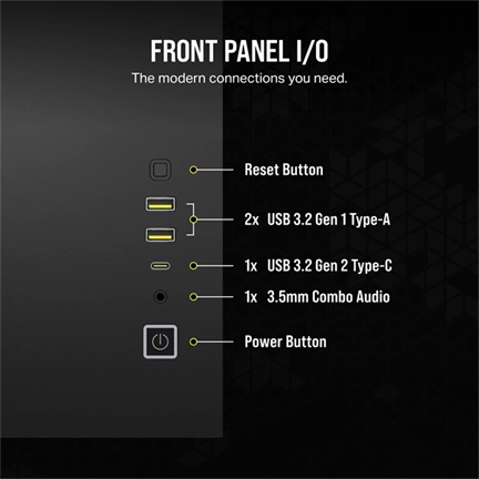 CORSAIR 2500X Tempered Glass Black RGB iCue