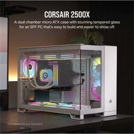 CORSAIR 2500X Tempered Glass White