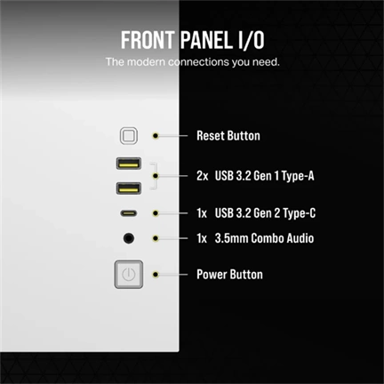 CORSAIR 2500X Tempered Glass White