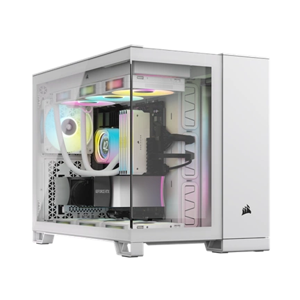 CORSAIR 2500X Tempered Glass White RGB iCue