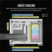 CORSAIR 2500X Tempered Glass White RGB iCue