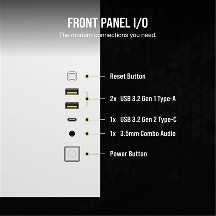 CORSAIR 2500X Tempered Glass White RGB iCue