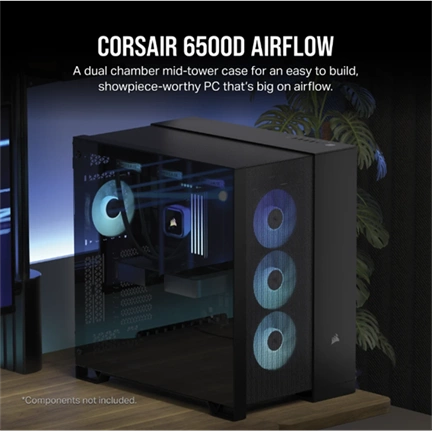 CORSAIR 6500D Tempered Glass Dual-Chamber - Black