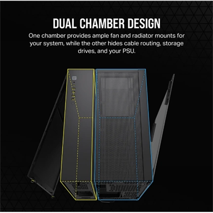 CORSAIR 6500X Tempered Glass Dual-Chamber - Black