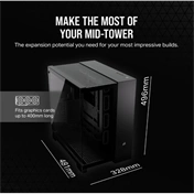 CORSAIR 6500X Tempered Glass Dual-Chamber - Black