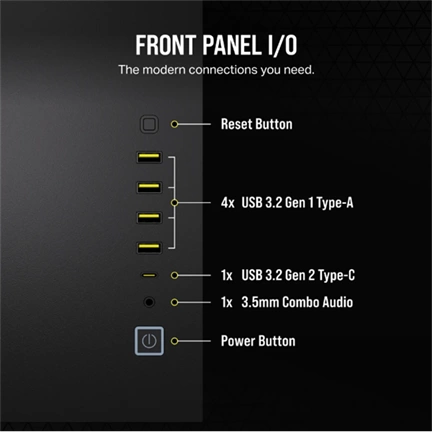 CORSAIR 6500X Tempered Glass Dual-Chamber - Black