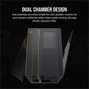CORSAIR 6500X Tempered Glass Dual-Chamber - Black RGB iCue