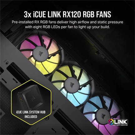 CORSAIR 6500X Tempered Glass Dual-Chamber - Black RGB iCue