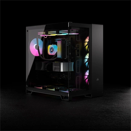 CORSAIR 6500X Tempered Glass Dual-Chamber - Black RGB iCue