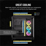 CORSAIR 6500X Tempered Glass Dual-Chamber - Black RGB iCue