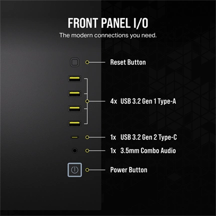 CORSAIR 6500X Tempered Glass Dual-Chamber - Black RGB iCue