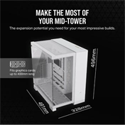 CORSAIR 6500X Tempered Glass Dual-Chamber - White