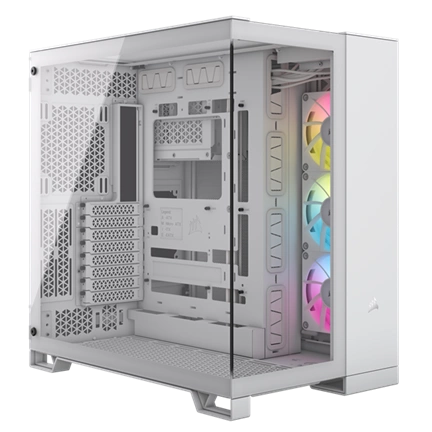 CORSAIR 6500X Tempered Glass Dual-Chamber - White RGB iCue