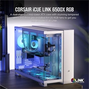 CORSAIR 6500X Tempered Glass Dual-Chamber - White RGB iCue