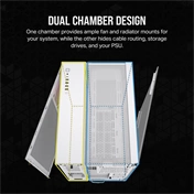CORSAIR 6500X Tempered Glass Dual-Chamber - White RGB iCue
